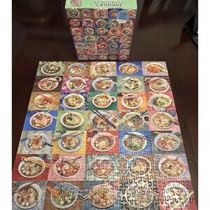 Galison Noodles For Lunch 500 Piece Jigsaw Puzzle 20"x20" COMPLETE Ramen Pho